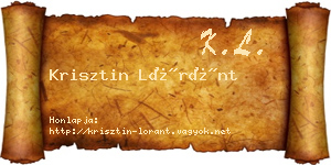 Krisztin Lóránt névjegykártya