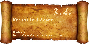 Krisztin Lóránt névjegykártya