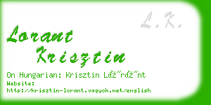 lorant krisztin business card